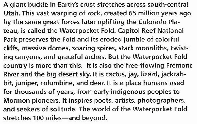 zr) A Giant Buckle in Earths Crust Stretches Across South Central Utah ~ A 100-Mile-Long Fold Named Waterpocket Fold.JPG