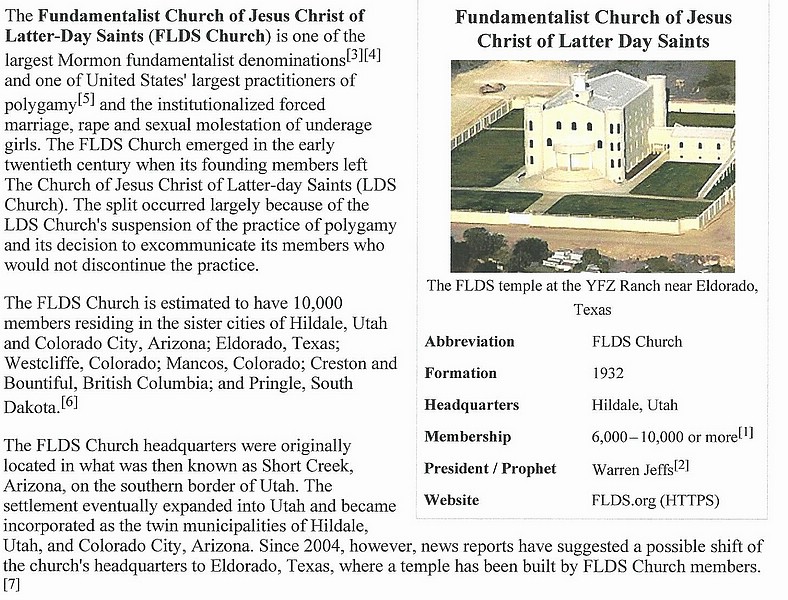 zzx) May 7, 2006 the FBI named Warren Jeffs To Its 10 Most Wanted Fugitives List (Arrested Aug, 2006).JPG