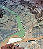 zt) ..Into GrandCanyon (InternetPic) ~ Colorado River is Green Caused by Glen Canyon Dam Trapping Sediment.JPG