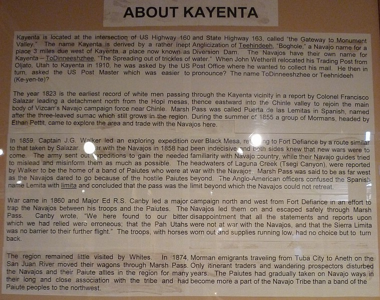 zg) 1823 ~ Earliest Record of White Men Passing Through the Kayenta Vicinity, Remained Little Visited by Whites.JPG