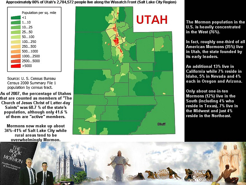 f) The Mormon Population in the US is Heavily Concentrated in the West ~ Census Facts Of 21st Century.JPG