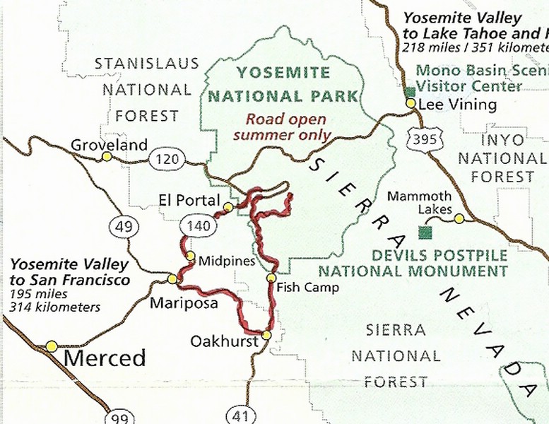 a) SundayAfternoon 20 July 2014 ~ Our Route Of Today! (Loop, Entering Yosemite National Park Via South Entrance, Exiting Via West Entrance).jpg