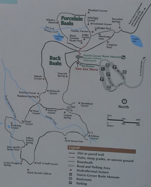 y) Norris Geyser Basin - Porcelain Basin, Followed By Back Basin (In Between @ BookStore, Due To Local Rain+Thunder)