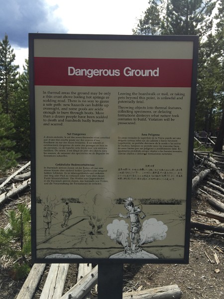 zd) DANGEROUS GROUND. In Thermal Areas The Ground May Be Only A Thin Crust Above Boiling Hot Springs Or Scalding Mud