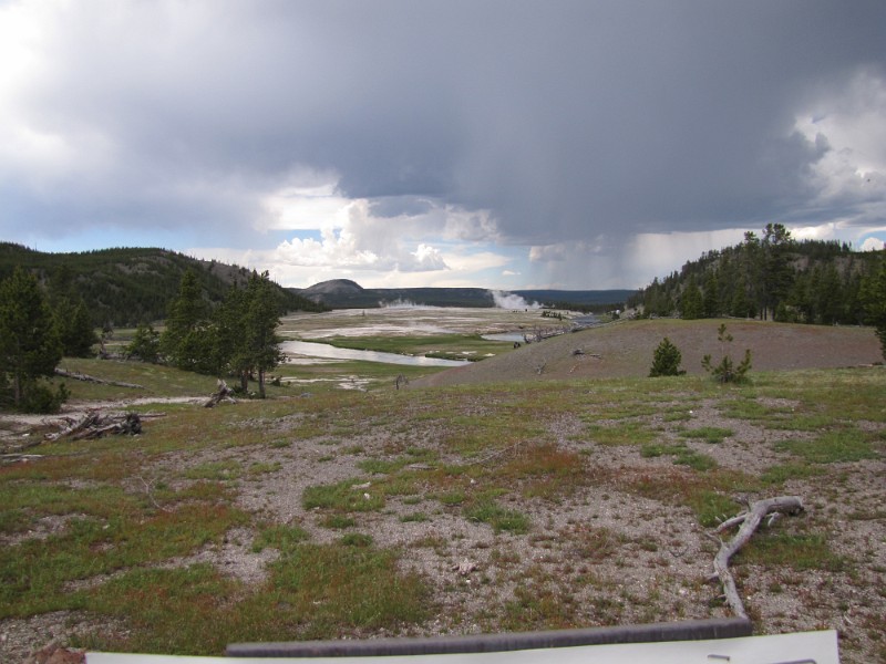 zzh) We Didn't Realize Up Until Later That We Were Looking Out On The Grand Prismatic Spring! (From Distance)