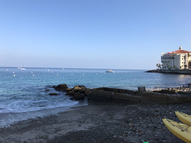 zn) Thursday 8 November 2018 - Descanso Beach Club With The Catalina Casino Building On The Right