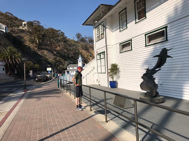 zzzzzza) Saturday 10 November 2018 - This Bronze Sculpture Entitled Leaping Tuna Is Located In Front Of The Historic Tuna Club In Avalon Harbor On Catalina Island