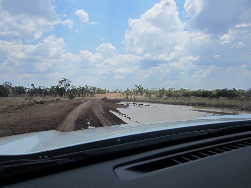 z) Kennedy Development Road, Thursday 6 Oct 2011 ~ Unsealed Road On Our Way To Porcupine Gorge LookOut (Traces Of Yesterdays Rain).JPG