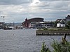 zzx) Cardiff Bay+WaterFront (Wales-UK), SaturdayEvening 10 July 2010 (Norwegian Church Arts Center On the Right-White Building).JPG