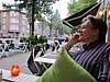 zc) Amsterdam, WednesdayEvening 14 July 2010 ~ Dinner With Tony (Rain Cleared Up and Enjoying Desert Outside).JPG