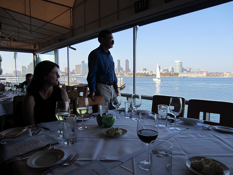 e) WednesdayEvening 16 May 2012 ~ Peohe's Restaurant, Networking Dinner Event (Katie, David's Boss On the Left).JPG