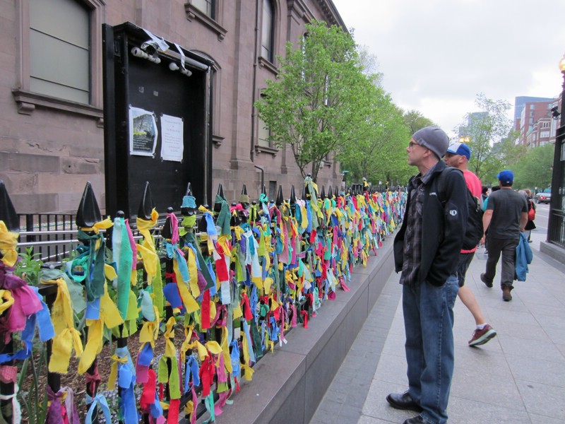 zzi) Saturday 11 May 2013 ~ Boylston Street, A  Boston Bombing Memorial (Arlington Street Church).JPG