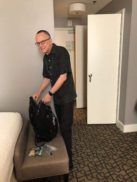 f) Wed, 25 April 2018 -  Hyatt Centric French Quarter New Orleans (David Getting Ready For Trade Group Meetings)
