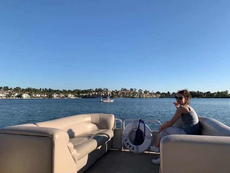 e) Oct'19 - One Hour Boat Rental (Pontoon Party Boat, Nr 1), Mission Viejo Lake