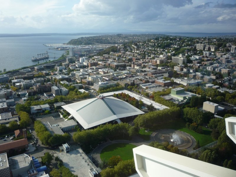 zza) Facing N.W. (Our Hotel Passed the Roof of Key Arena).JPG