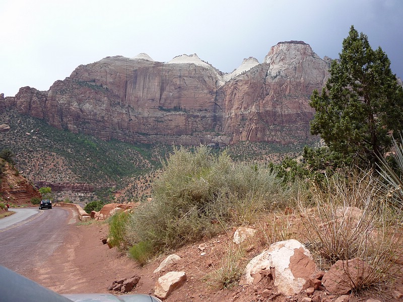 zv) The Massive Streaked Wall ~ One Of The Impressive Geological Wonders Crowd The Narrow Zion-Mt. Carmel Highway.JPG