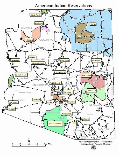 zf) Arizona has 21 Federally Recognized Tribes ~ A quarter of Arizona's Land (Reservations+Tribal Communities).JPG