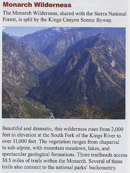 zq) The Monarch Wilderness, Shared with the Sierra National Forest, Is Split By the Kings Canyon Scenic Byway.jpg