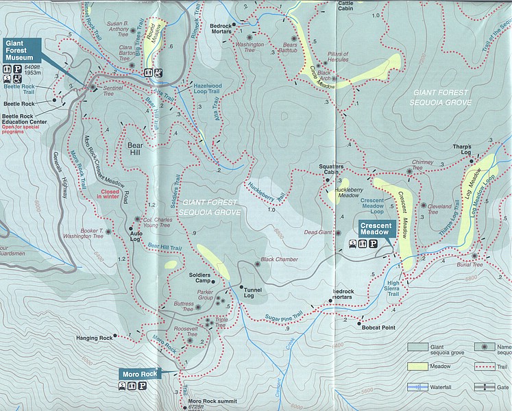 zzh) Saturday 21 July 2012 ~ Moro Rock-Crescent Meadow Road (Gaint Forest Trail Map, Sequoia National Park).jpg